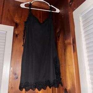 REVOLVE Black Lace Trim Chemise